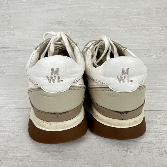 Madewell Kickoff Trainer Sneakers‎ Size 8.5 in Neutral Colorblock Leather Cream - Picture 6 of 13